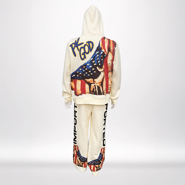 Imported Cream Signature Hoodie Set