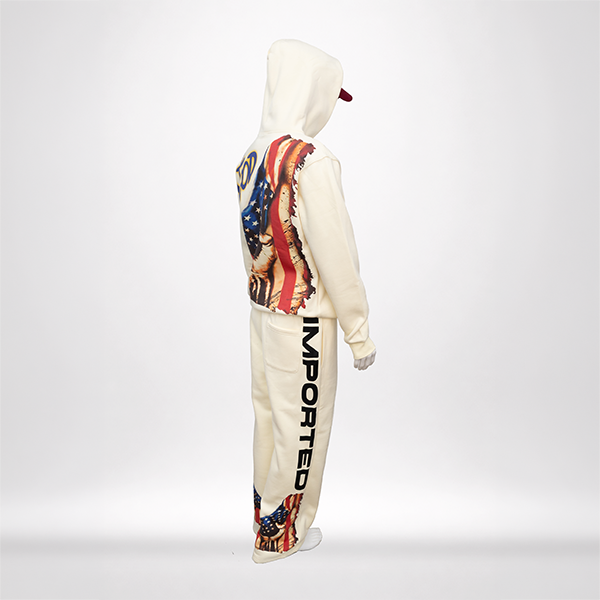 Imported Cream Signature Hoodie Set