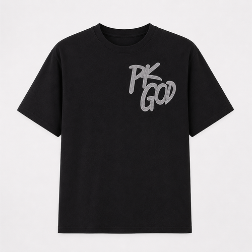 Imported Black Oversized Street Tee