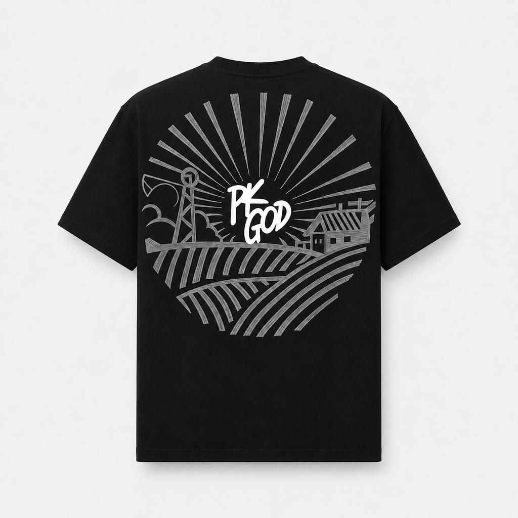 Imported Black Oversized Street Tee