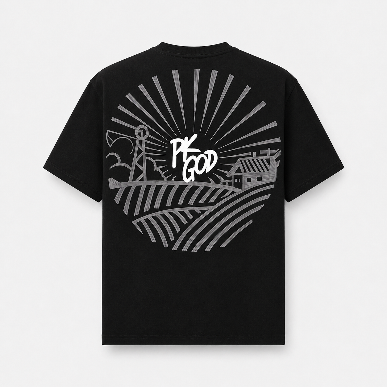 Imported Black Oversized Street Tee