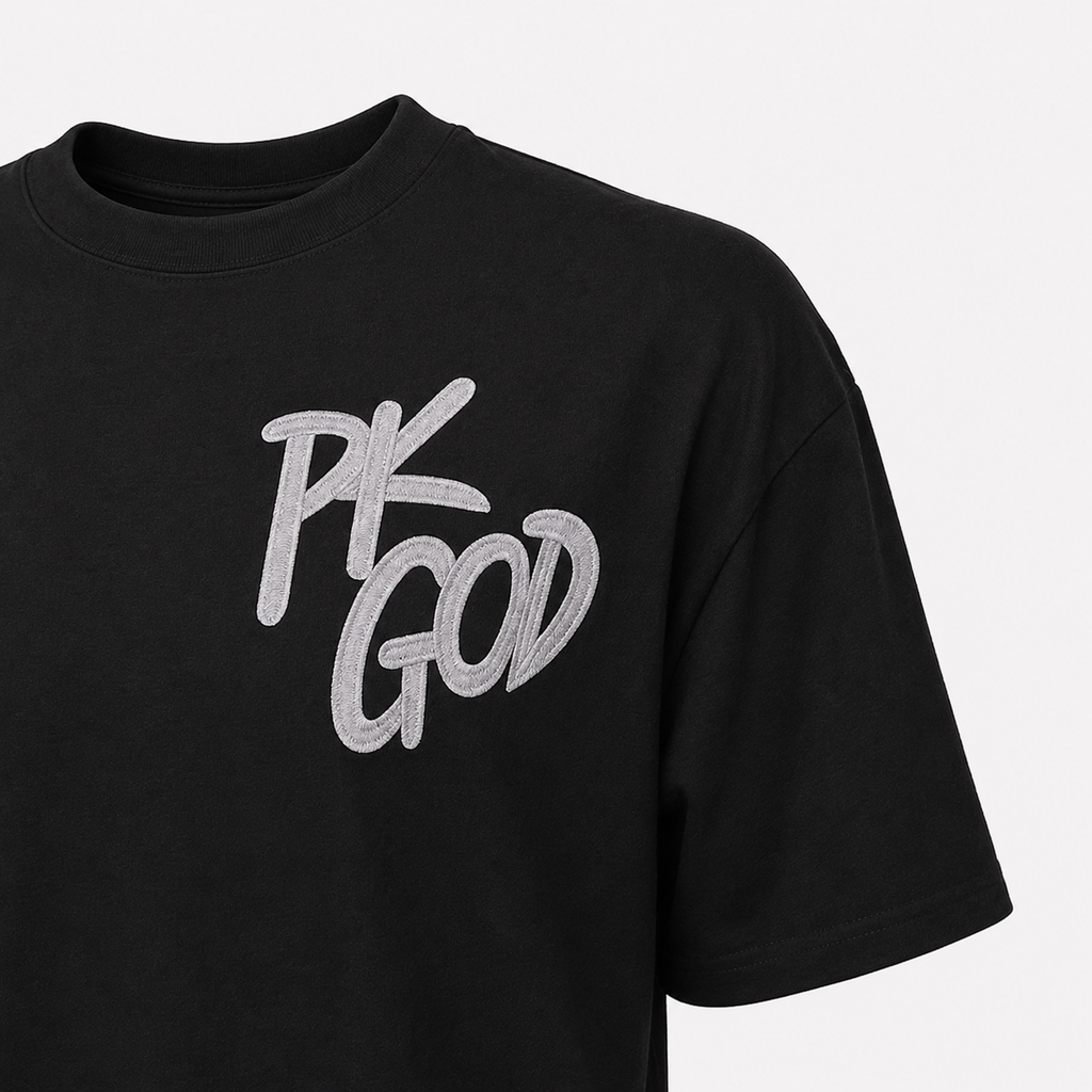 Imported Black Oversized Street Tee